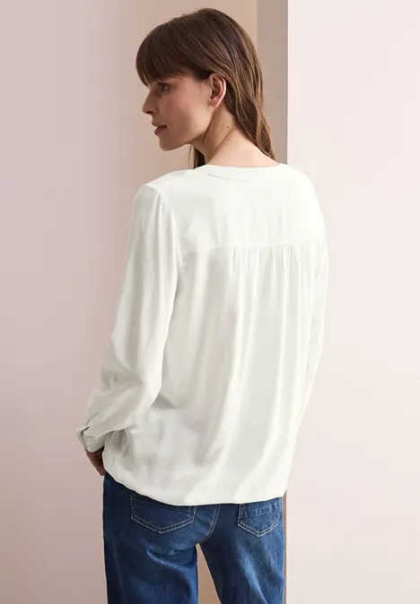 Bluse in Unifarbe vanilla white