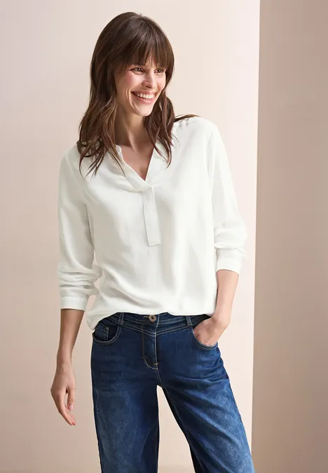 Bluse in Unifarbe vanilla white