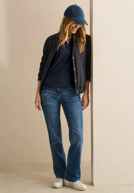 Bluse in Unifarbe universal blue