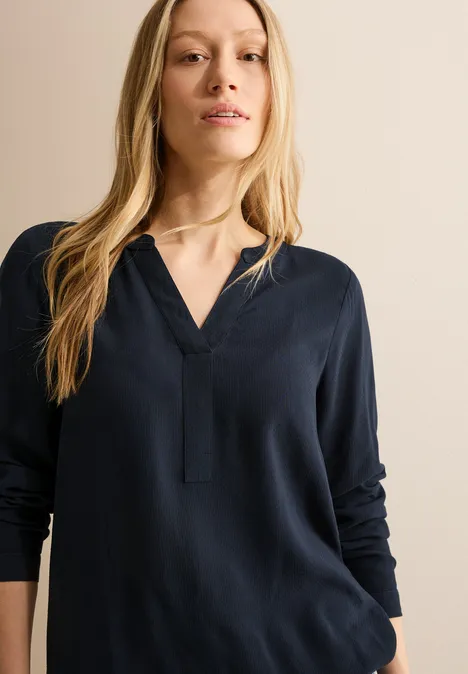 Bluse in Unifarbe universal blue