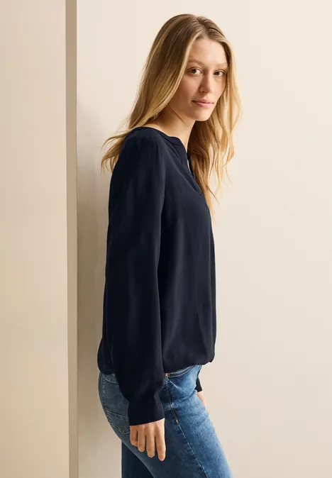 Bluse in Unifarbe universal blue
