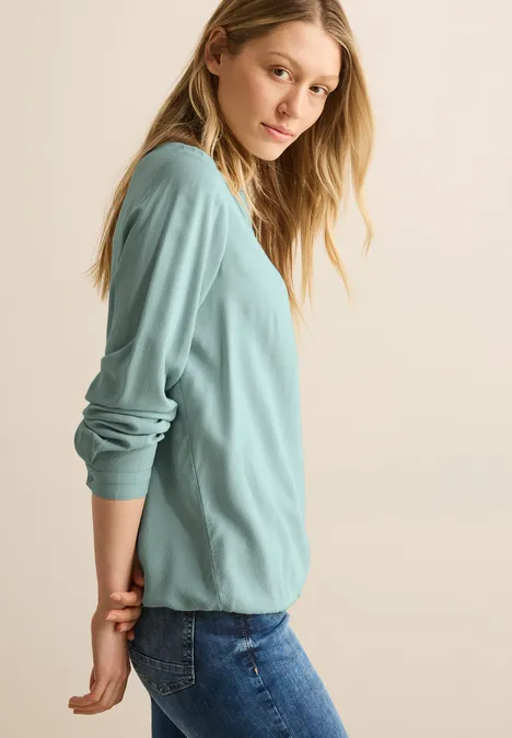 Bluse in Unifarbe cool salvia green