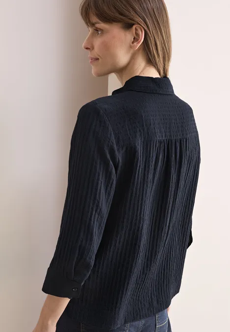 Kurze Strukturbluse universal blue
