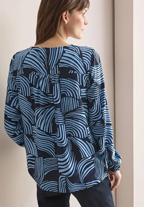 Bedruckte Bluse universal blue
