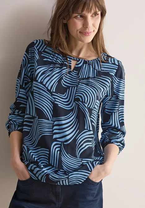 Bedruckte Bluse universal blue