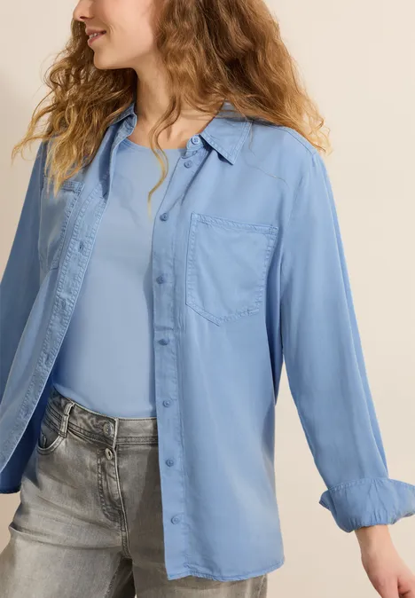 Gewassen blouse fresh light blue