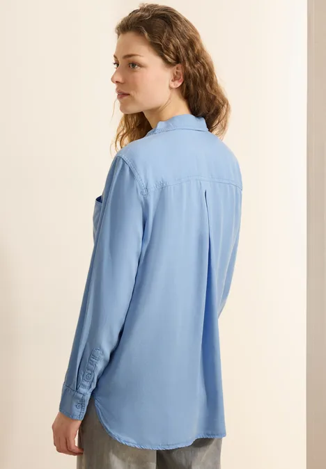 Gewassen blouse fresh light blue