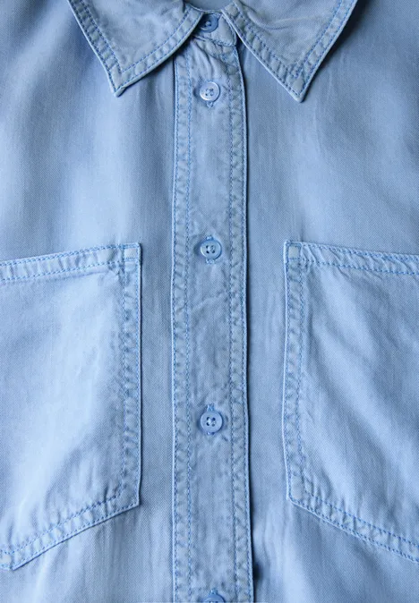 Gewassen blouse fresh light blue
