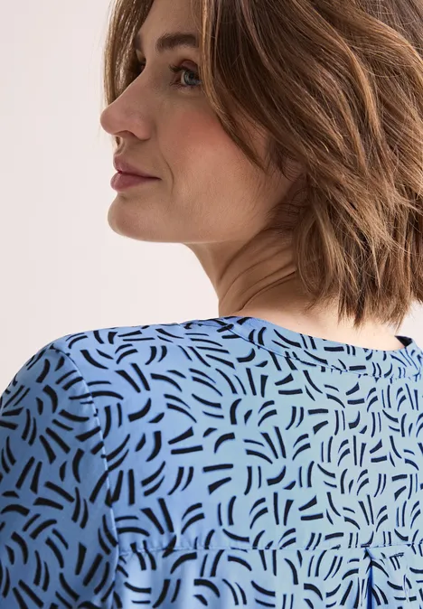 Bluse mit Minimal Print fresh light blue