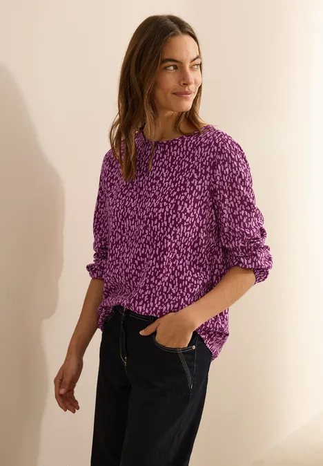 Gemusterte Bluse magenta lacquer