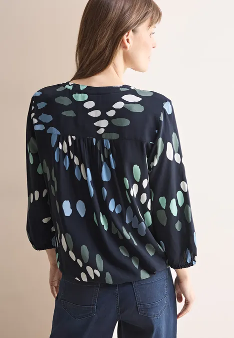 Gemusterte Bluse universal blue