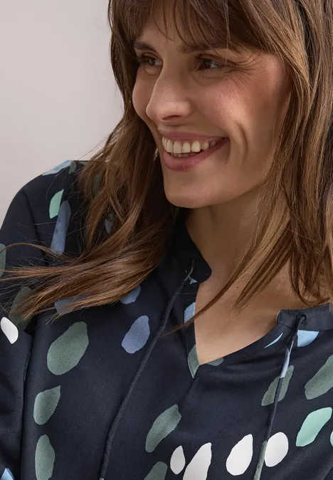 Gemusterte Bluse universal blue