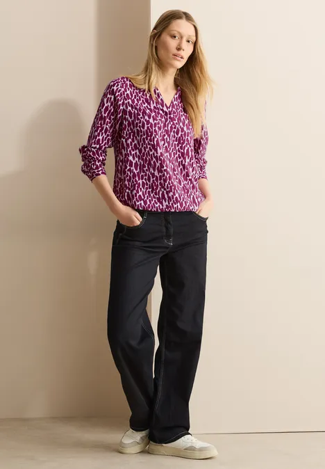 Bedruckte Bluse magenta lacquer