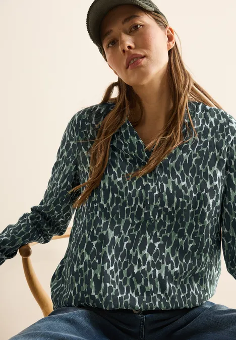 Bedruckte Bluse slate khaki