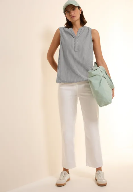 Seersucker Blusentop balmy khaki