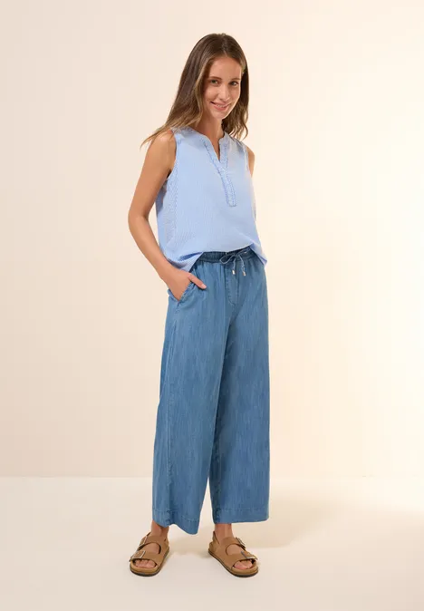 Top chemisier en seersucker aster blue