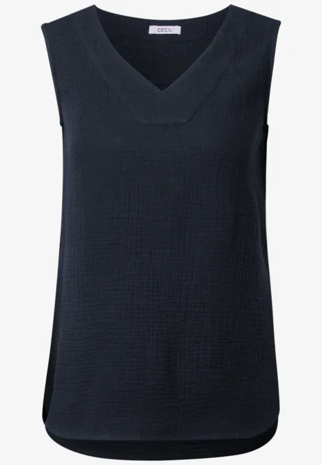 Musselin Blusentop universal blue