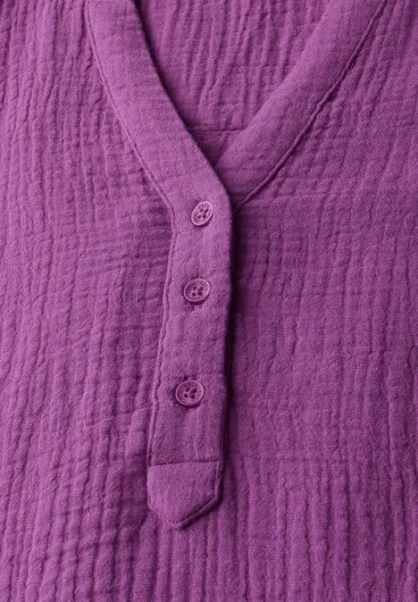 Musselin Kurzarmbluse magenta lacquer