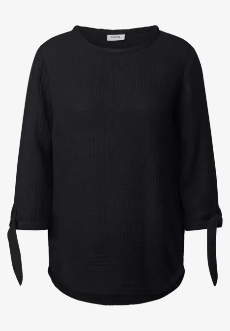 Musselin Bluse Black