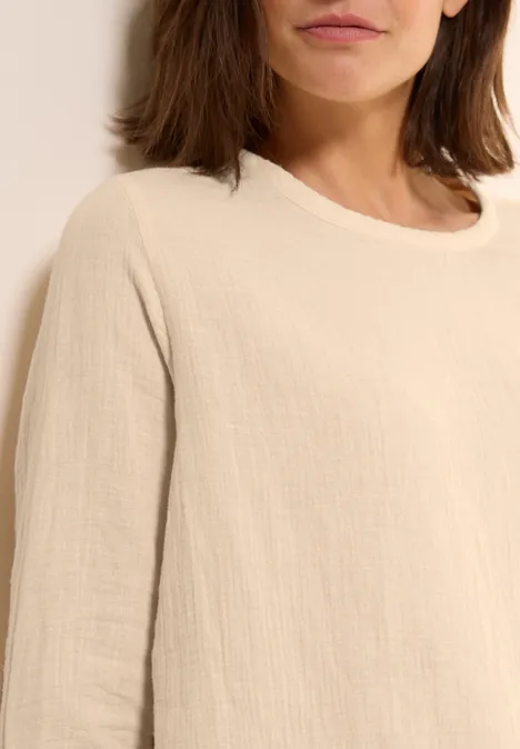 Musselin Bluse pearl beige