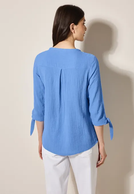 Musselin Bluse aster blue