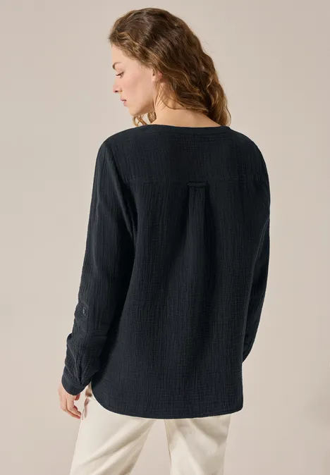 Musselin Bluse Black