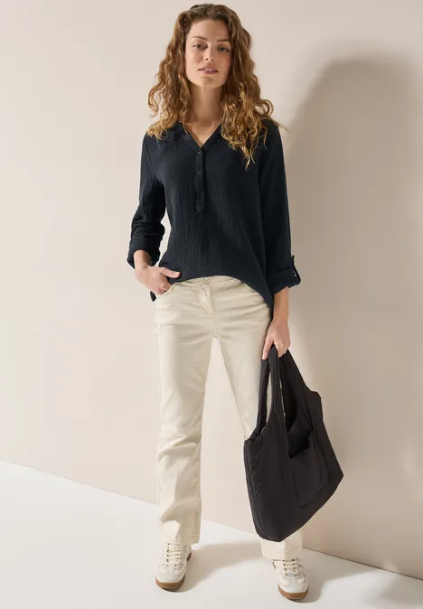 Musselin Bluse Black