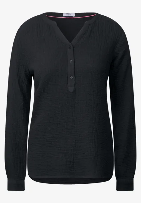 Musselin Bluse Black