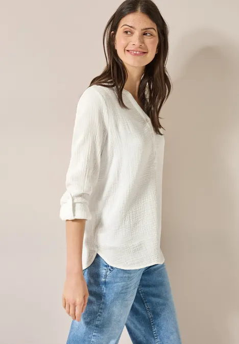Musselin Bluse vanilla white