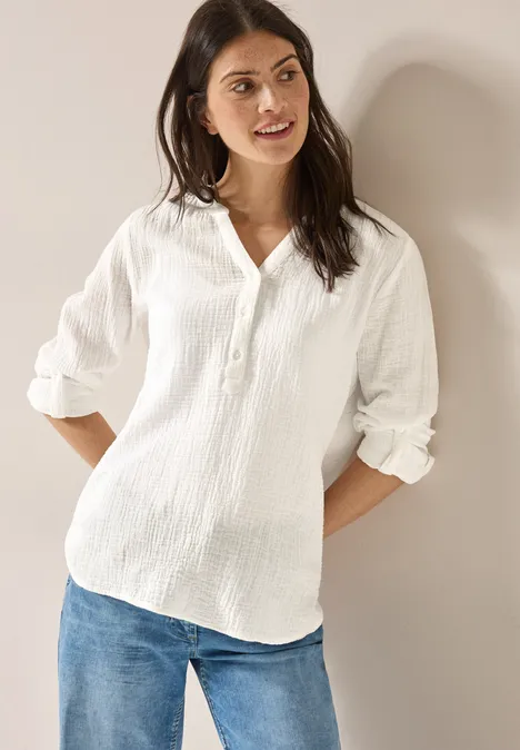 Musselin Bluse vanilla white