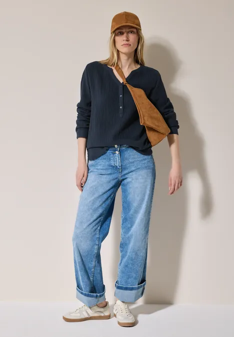 Musselin Bluse universal blue