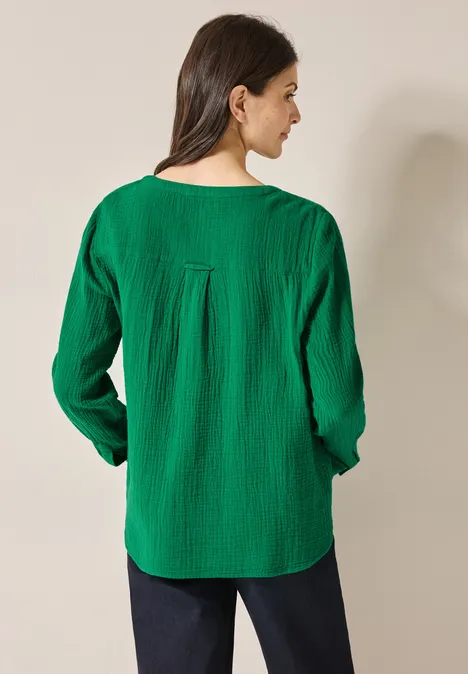 Musselin Bluse garden green