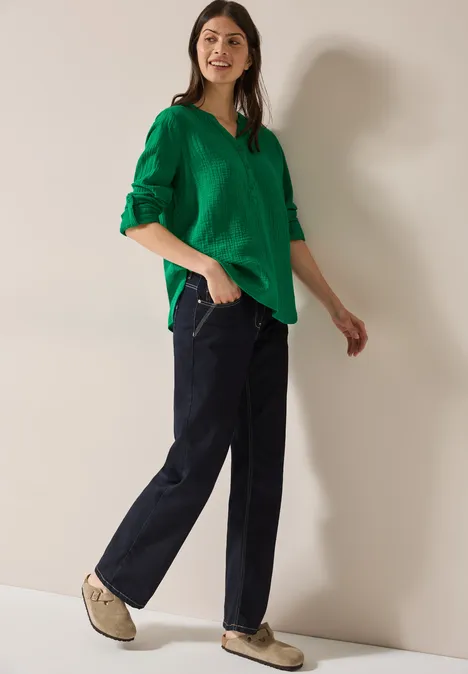 Musselin Bluse garden green