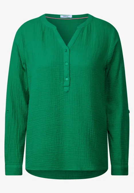 Musselin Bluse garden green