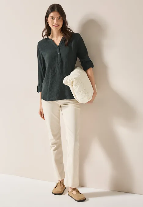 Musselin Bluse slate khaki