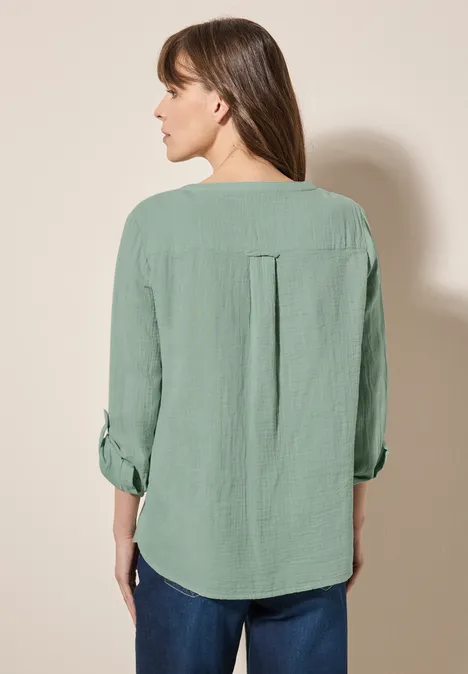 Musselin Bluse matcha green