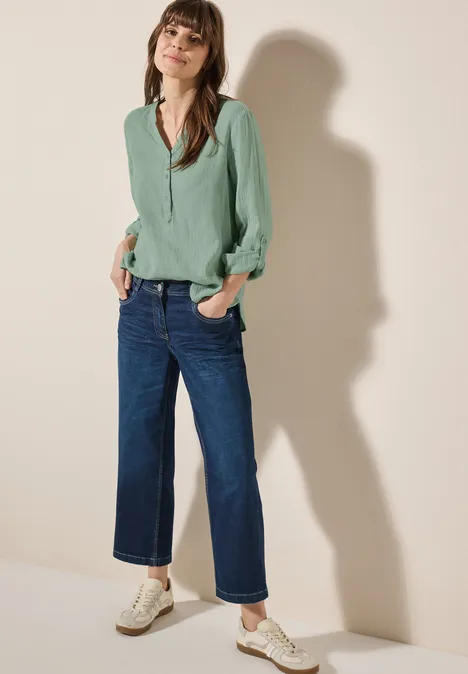 Musselin Bluse matcha green