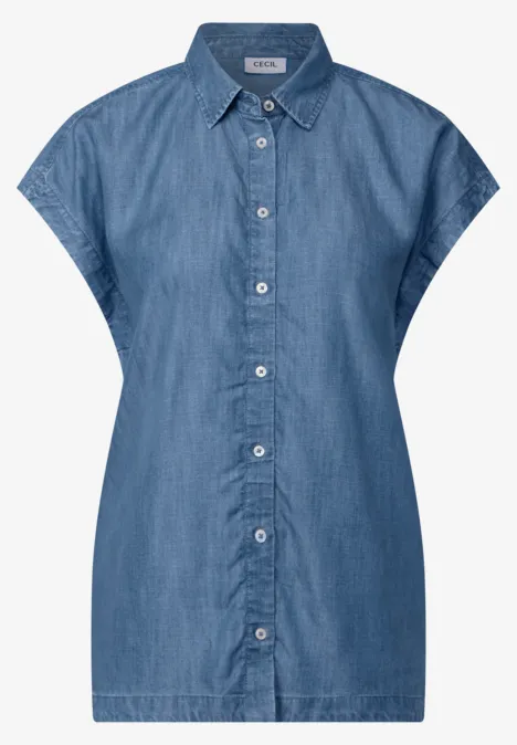 Denim Bluse mid blue wash