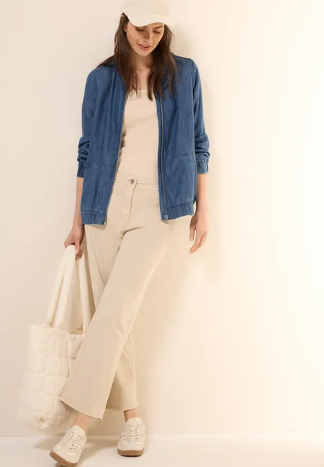 Leichte Lyocell Jacke mid blue wash