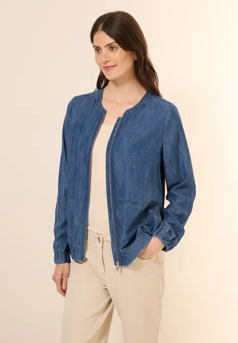 Leichte Lyocell Jacke mid blue wash