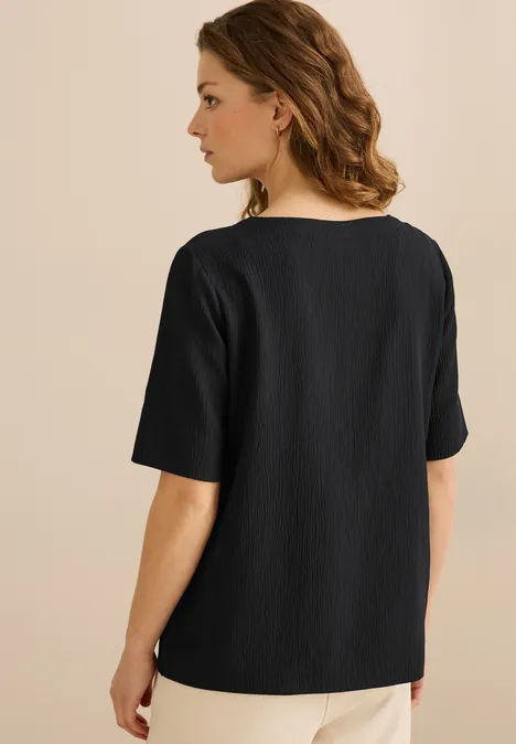 Strukturbluse Black