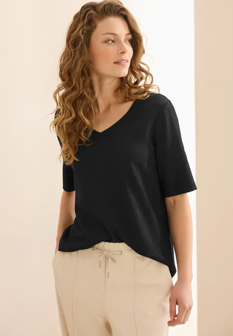 Strukturbluse Black