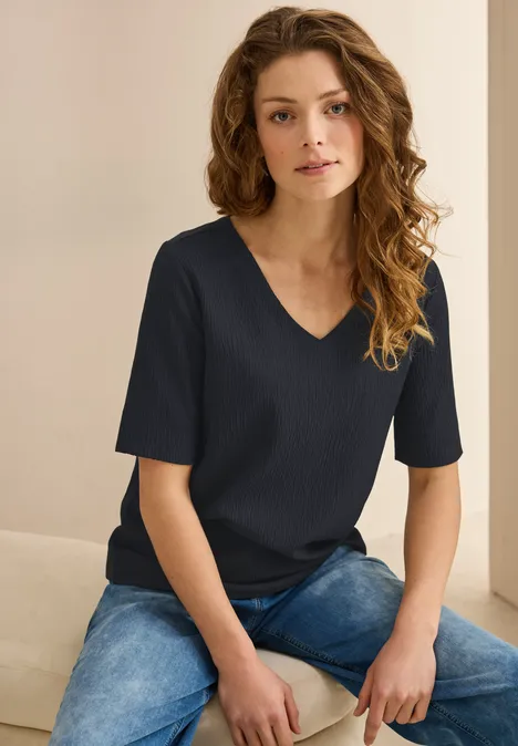 Strukturbluse universal blue