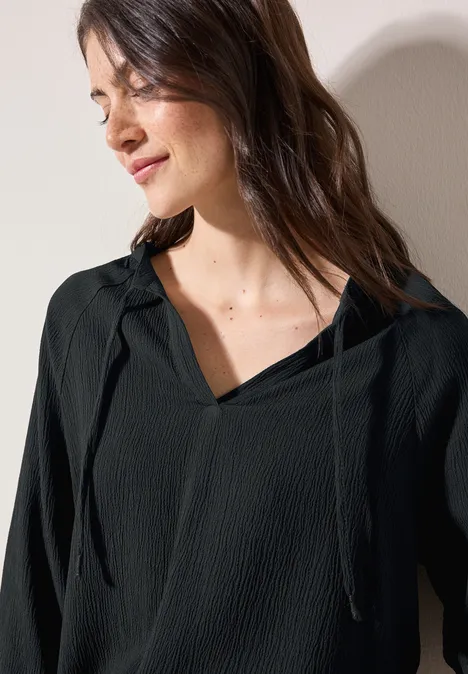 Strukturbluse Black