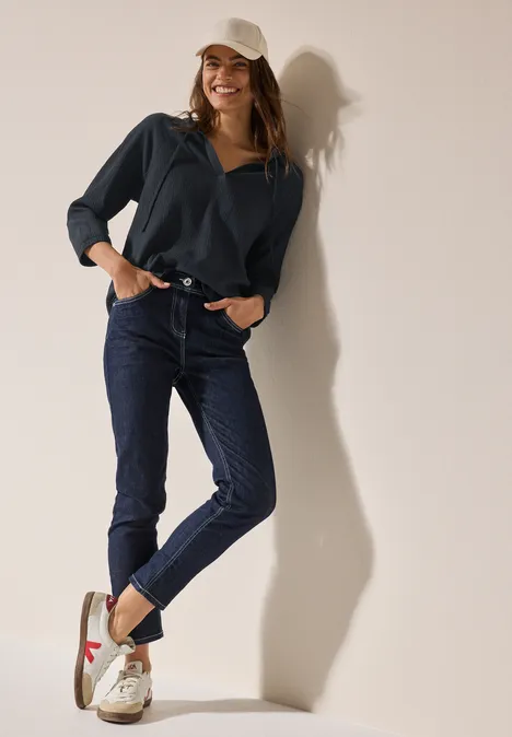 Strukturbluse universal blue
