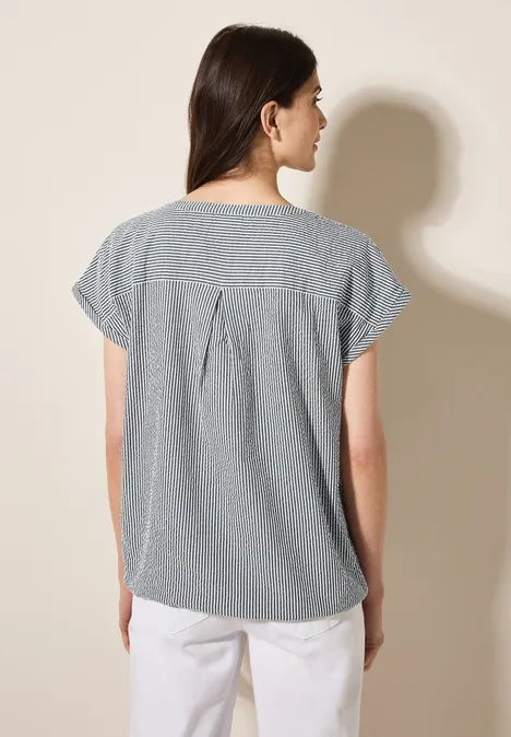 Seersucker Bluse universal blue