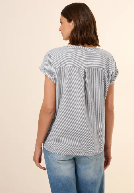 Seersucker Bluse balmy khaki