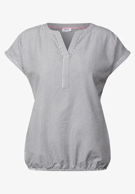 Seersucker Bluse balmy khaki