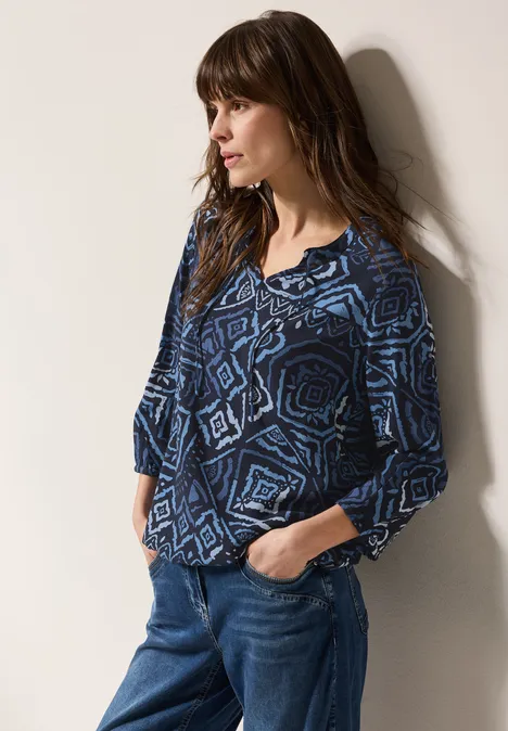 Bedruckte Bluse universal blue