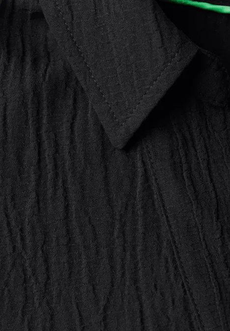 Seersucker Bluse Black